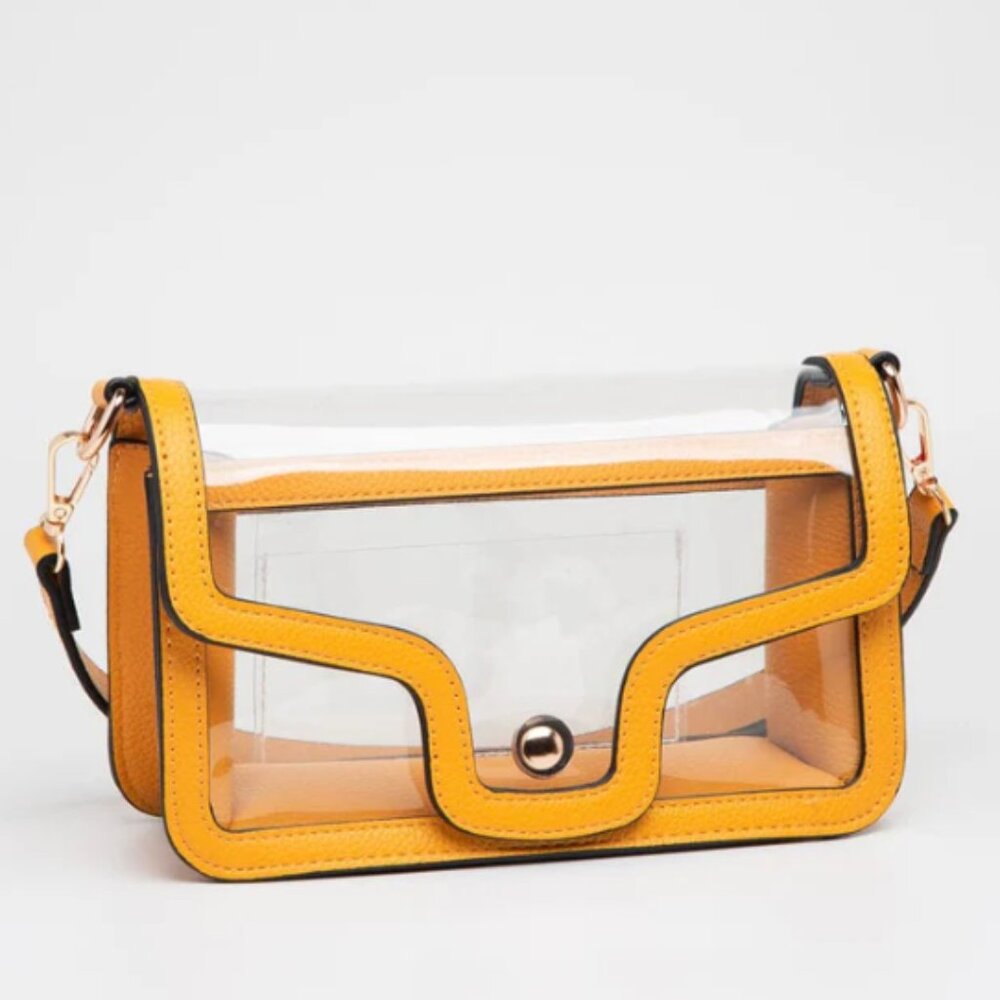 NWT Yellow Stadium Approved Clear Crossbody Shoulder Bag Gameday & Concert purse